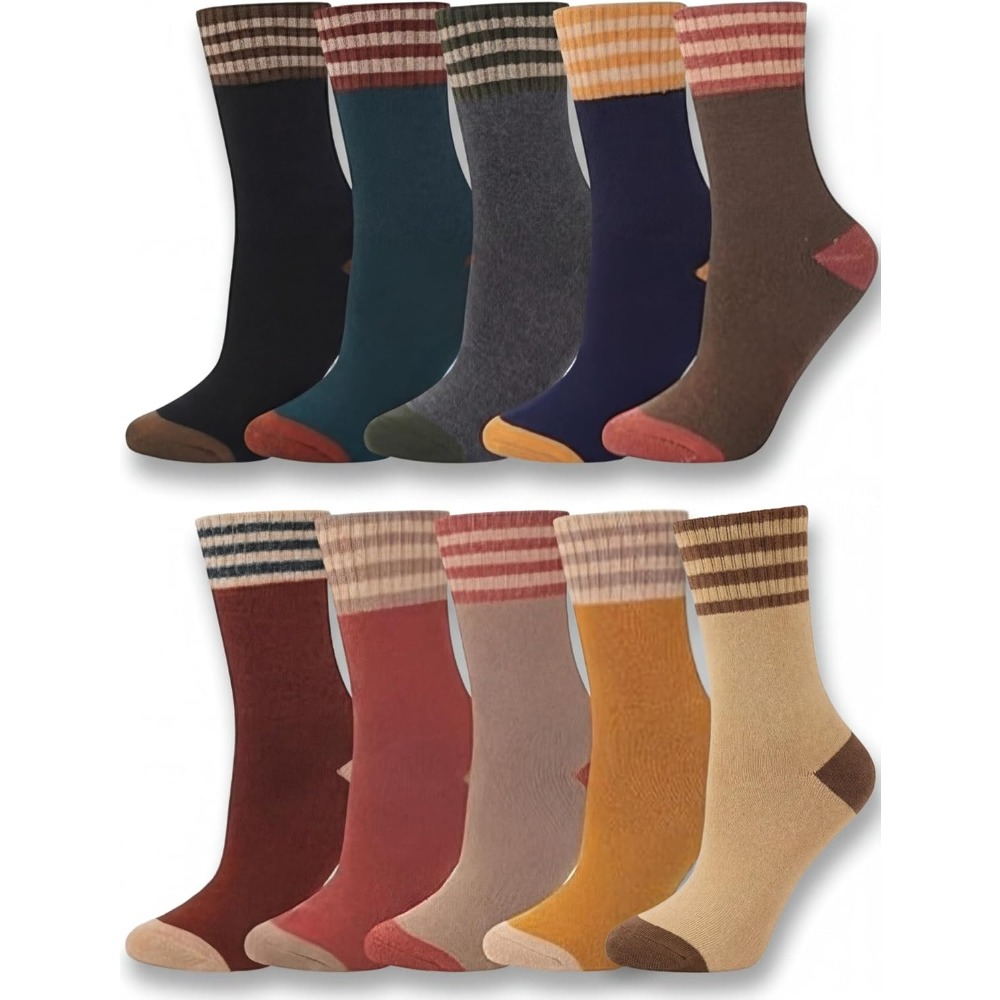 Women'S Shoes For Crews - 5 Pairs Women Crew Socks Knitted