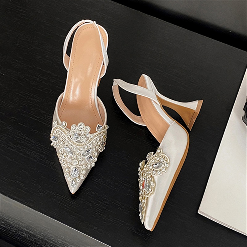 Women Shoes Ysl - Eilyken Spring Crystal Diamond Slingback Women