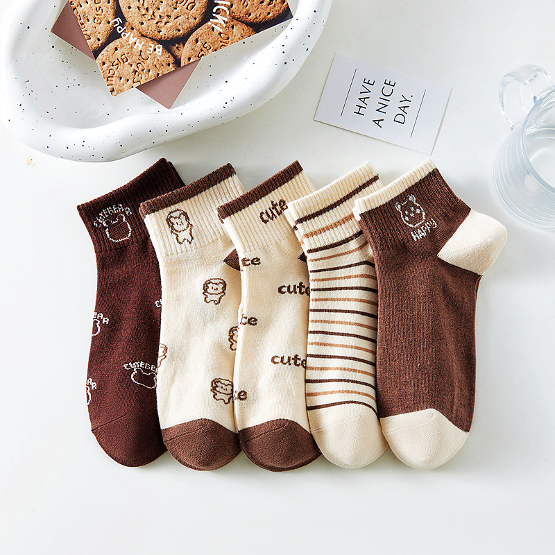 Women'S Shoes For Crews - 5 Pairs-American style ankle socks for