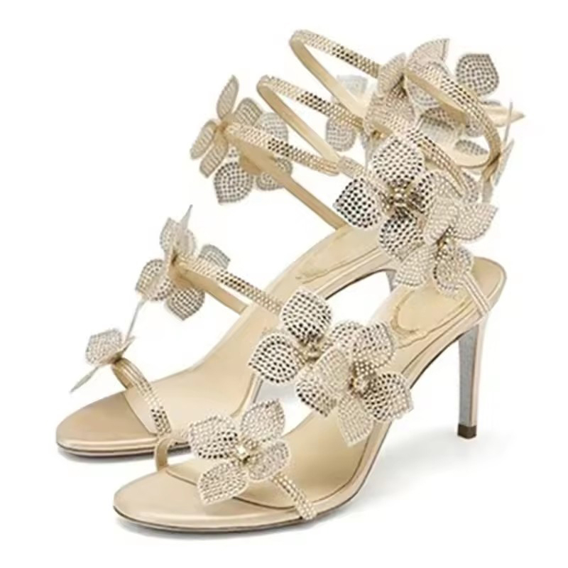 Gladiator Sandal Women - Eilyken Street Style CRYSTAL Flower Thin