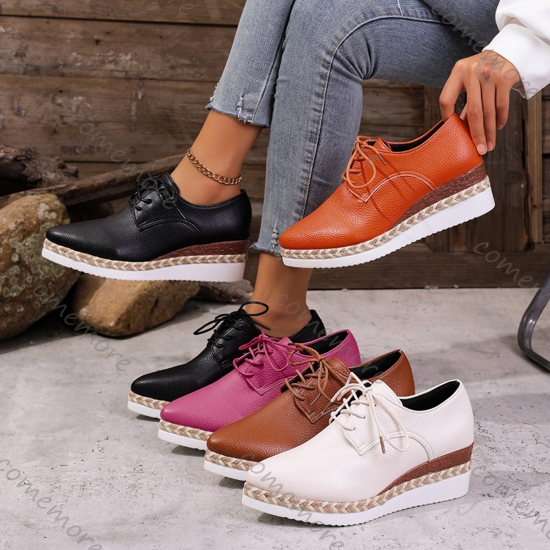 Leather Lace-Up Women's Wedge  - Espadrille Wedge Shoes review and price