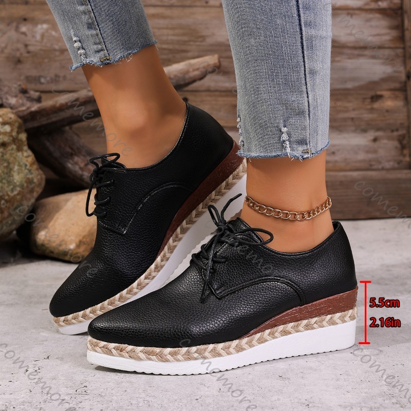 Leather Lace-Up Women's Wedge  - Espadrille Wedge Shoes review and price