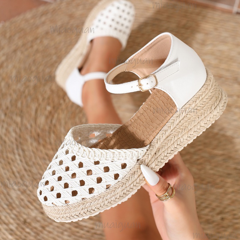 Boho Women's Hollow Out Woven  - Espadrille Wedge Shoes review and price
