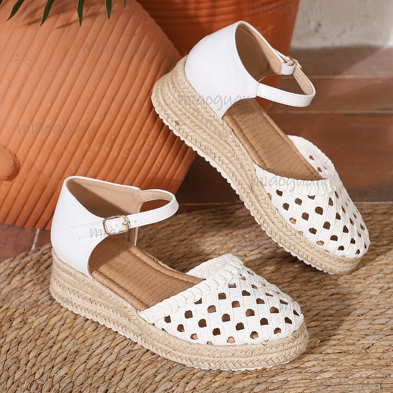 Boho Women's Hollow Out Woven  - Espadrille Wedge Shoes review and price