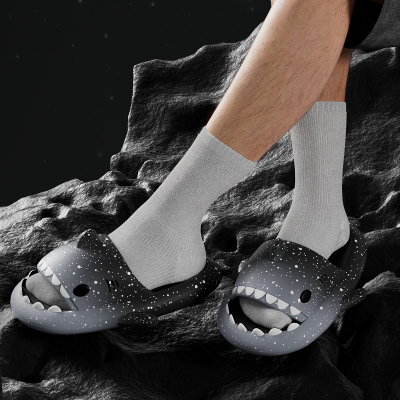 Cute Cartoon Shark Slippers Fo - Women'S Shoes To Men'S review and price