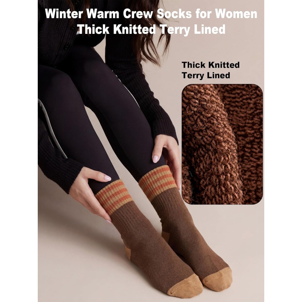 5 Pairs Women Crew Socks Knitt - Women'S Shoes For Crews review and price