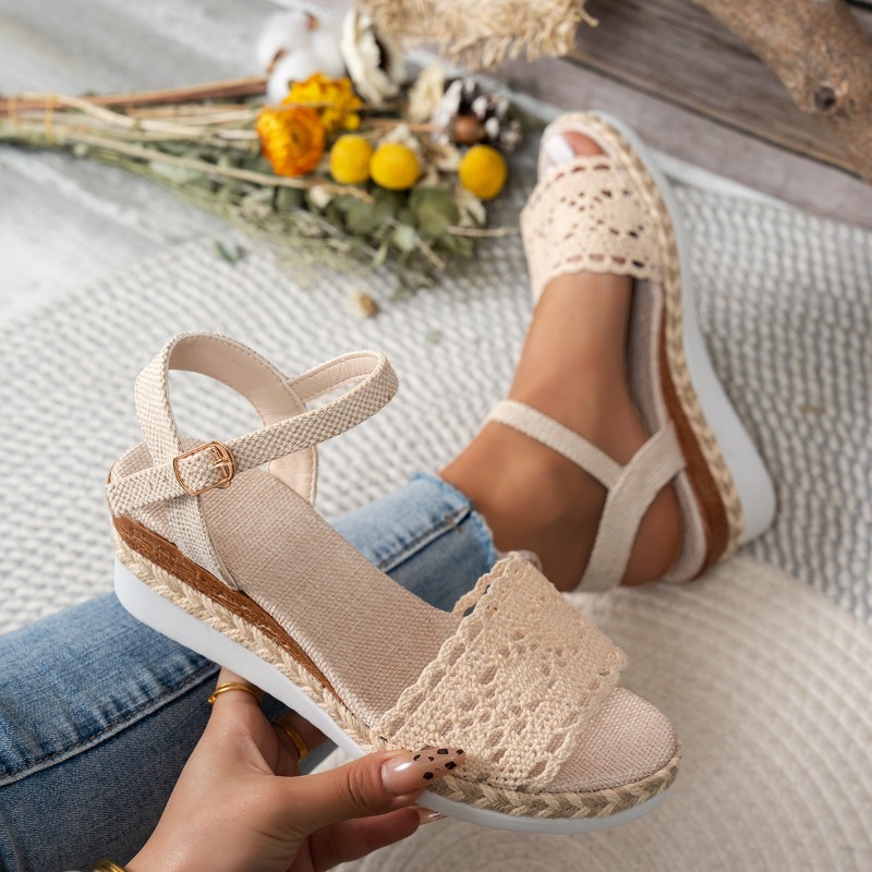 Women Lace Wedge Sandals Espad - Espadrille Wedge Shoes review and price