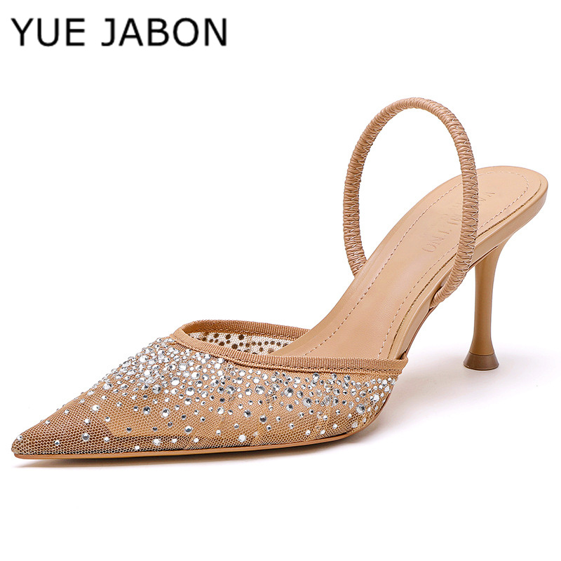Mesh Rhinestone High Heel Sand - Women Shoes Ysl review and price
