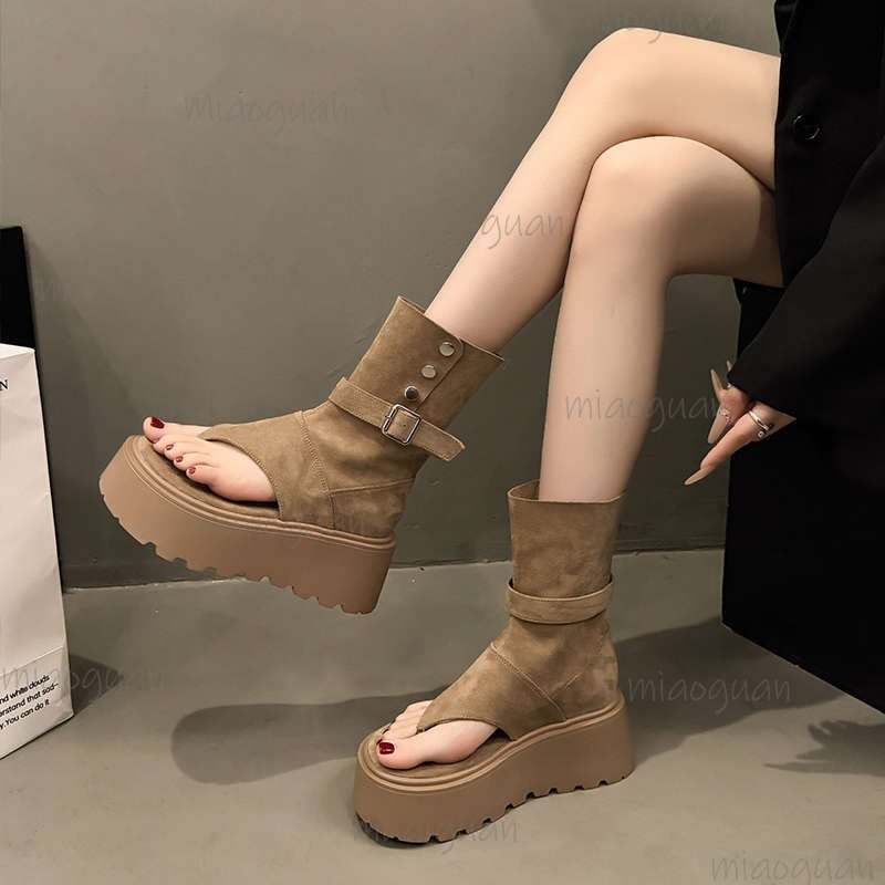 Khaki/Black Fashion Platform B - Women Shoes Size Chart review and price