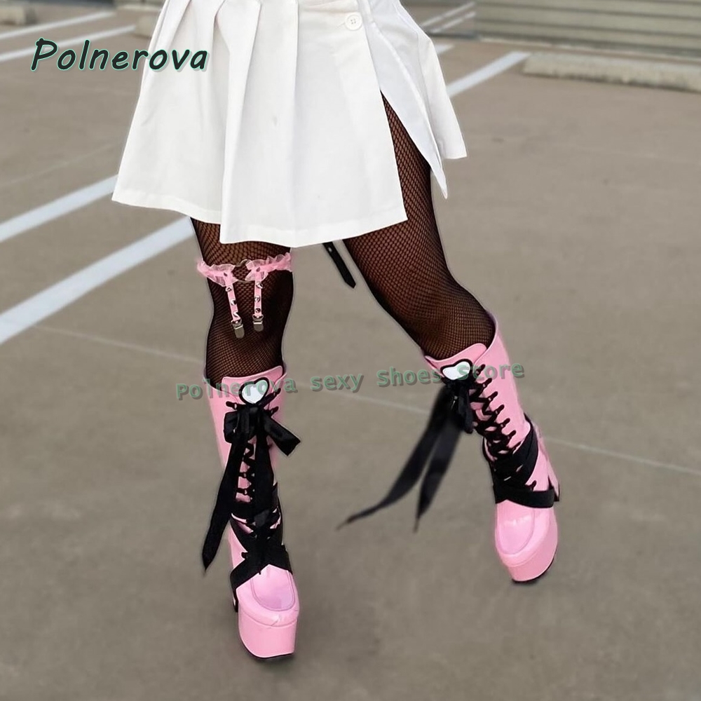 Women's Pink Platform Knee Hig - Women Shoes Size Chart review and price