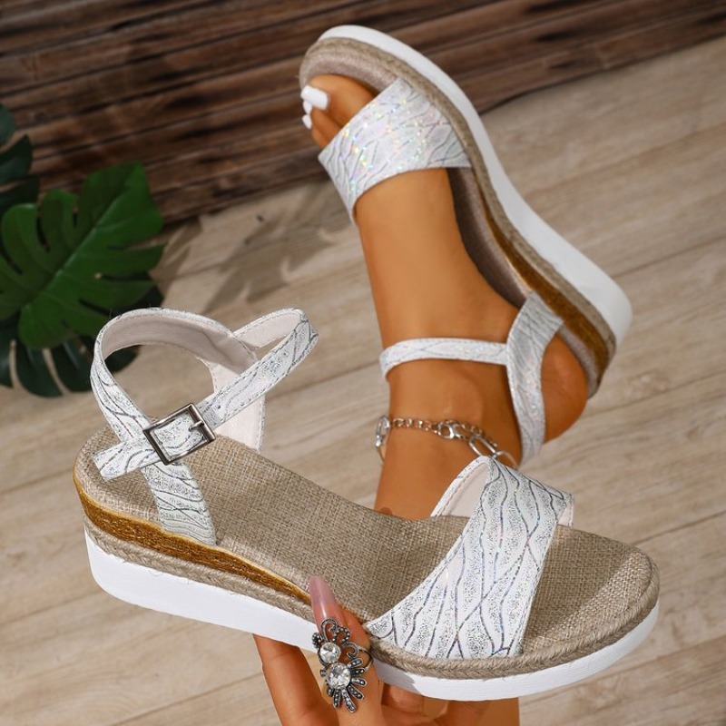 Wedge Sandals for Women White  - Espadrille Wedge Shoes review and price